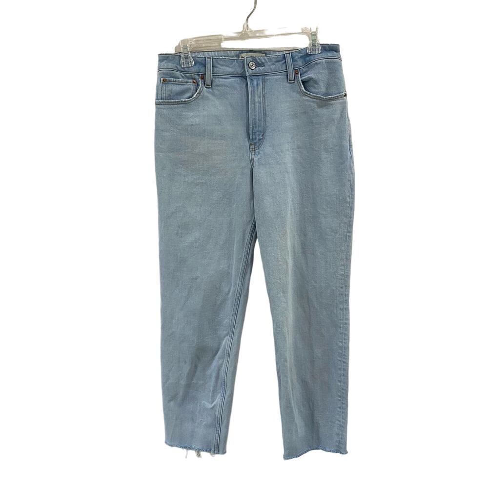 Abercrombie High Rise Mom Jeans 28/6 Raw Hem Ankle Slim Fit Vintage Chic
